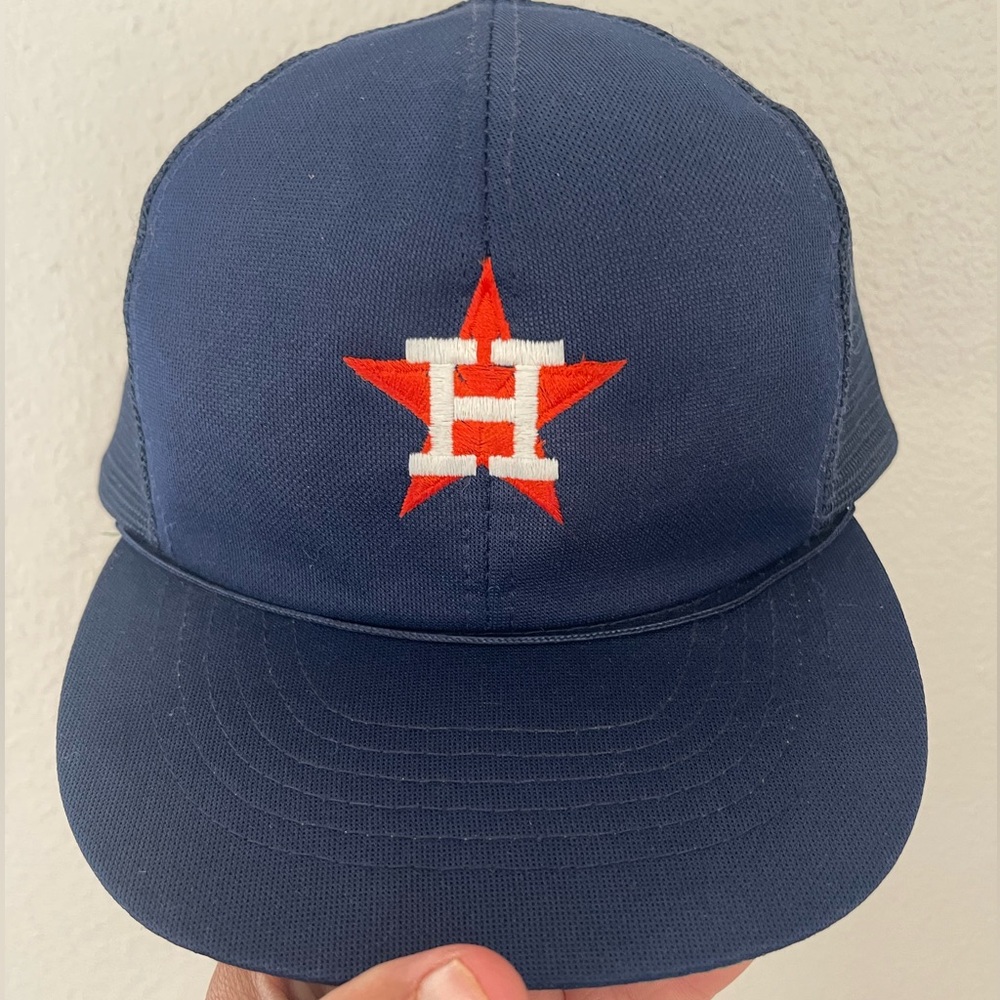 Vintage 80s Houston Astros Trucker Mesh Snapback Hat Travis Scott